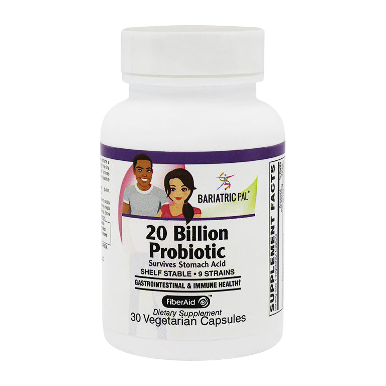 Prebiotic & Probiotic 20 Billion CFU Gastrointestinal & Immune Health Capsules with FiberAid™ by BariatricPal - High-quality Probiotic by BariatricPal at BariatricPal Store