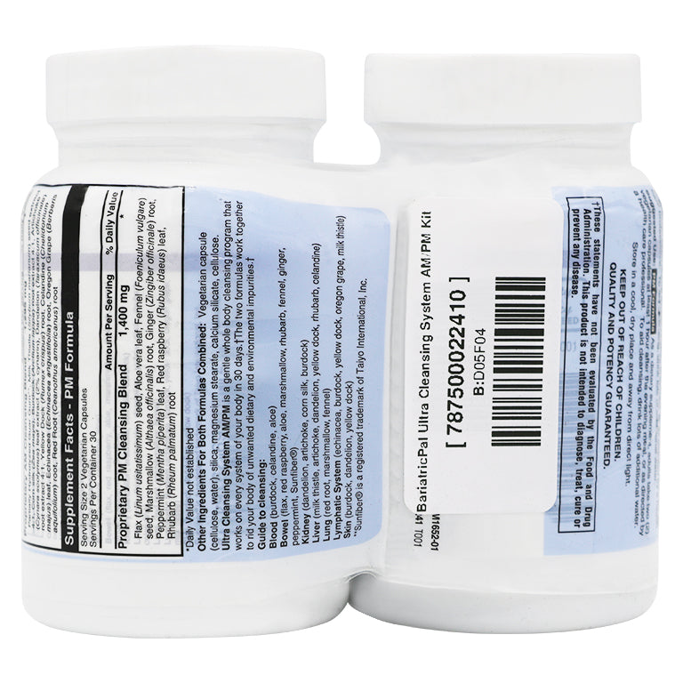 Ultra Cleansing System AM/PM Vegetarian Capsules - 30-Day Kit by BariatricPal - High-quality Detox & Cleanse Supplements by BariatricPal at BariatricPal Store