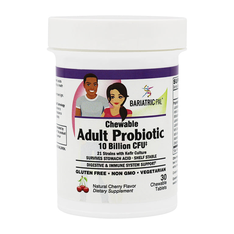 Chewable Adult Probiotic 10 Billion CFU by BariatricPal with 21 Strains & Kefir Cultures - High-quality Probiotic by BariatricPal at BariatricPal Store