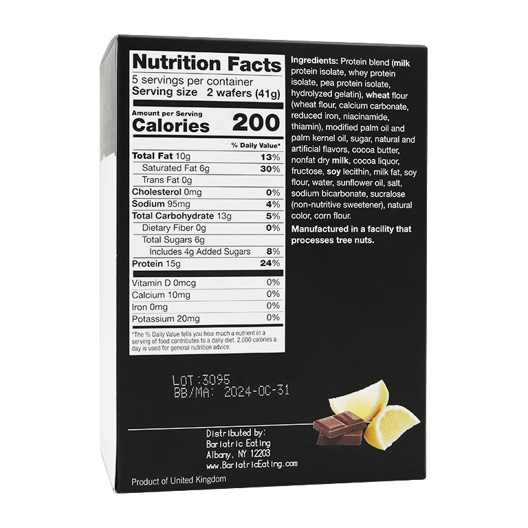 Inspire Square Protein Wafers by Bariatric Eating - Lemon - High-quality Protein Bars by Bariatric Eating at BariatricPal Store