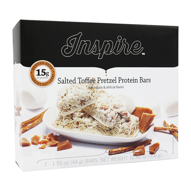 Inspire 15g Protein & Fiber Bars by Bariatric Eating - Salted Toffee Pretzel - High-quality Protein Bars by Bariatric Eating at BariatricPal Store