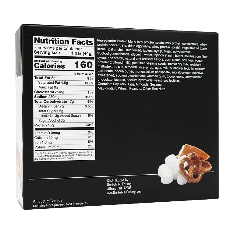 Inspire 15g Protein & Fiber Bars by Bariatric Eating - Salted Toffee Pretzel - High-quality Protein Bars by Bariatric Eating at BariatricPal Store