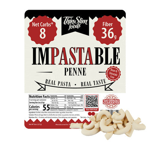 ThinSlim Foods Impastable Low Carb Pasta - Penne, Single Pack