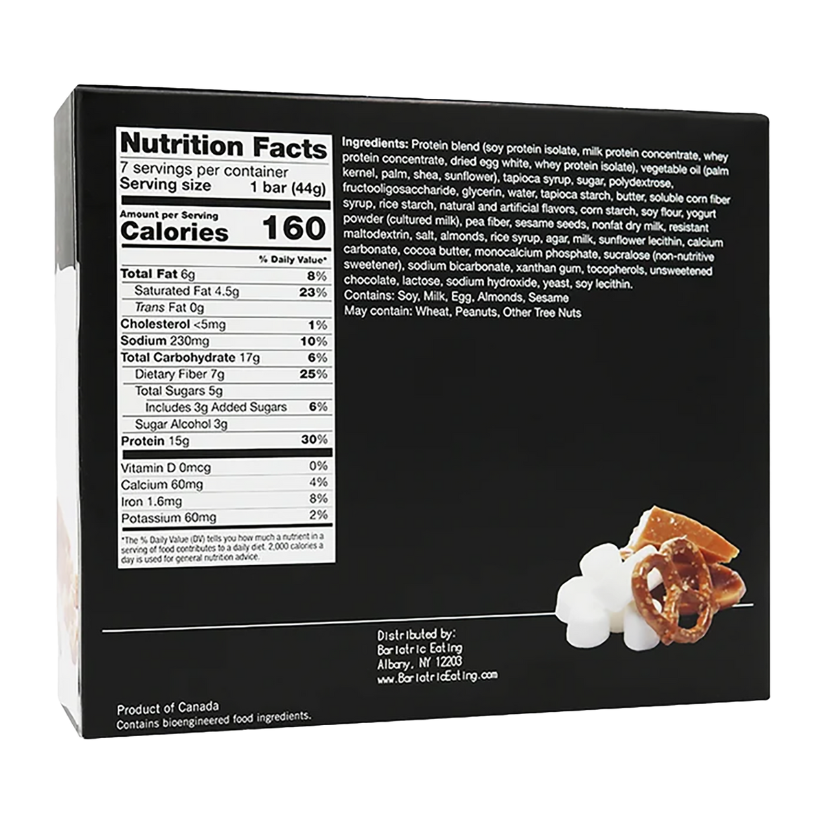 Inspire Salted Toffee Pretzel Protein Bars by Bariatric Eating with 15 grams of protein