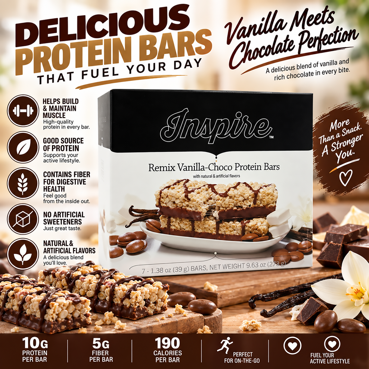 Inspire Remix - Vanilla-Choco Protein Bar