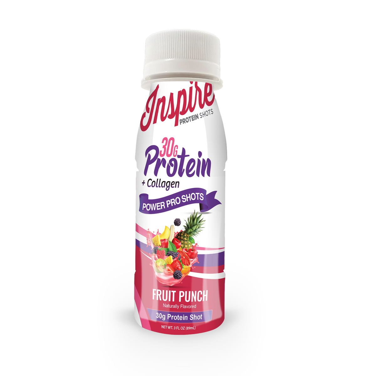Inspire 30g Whey & Collagen Complete Protein Power Pro Shots - Fruit Punch