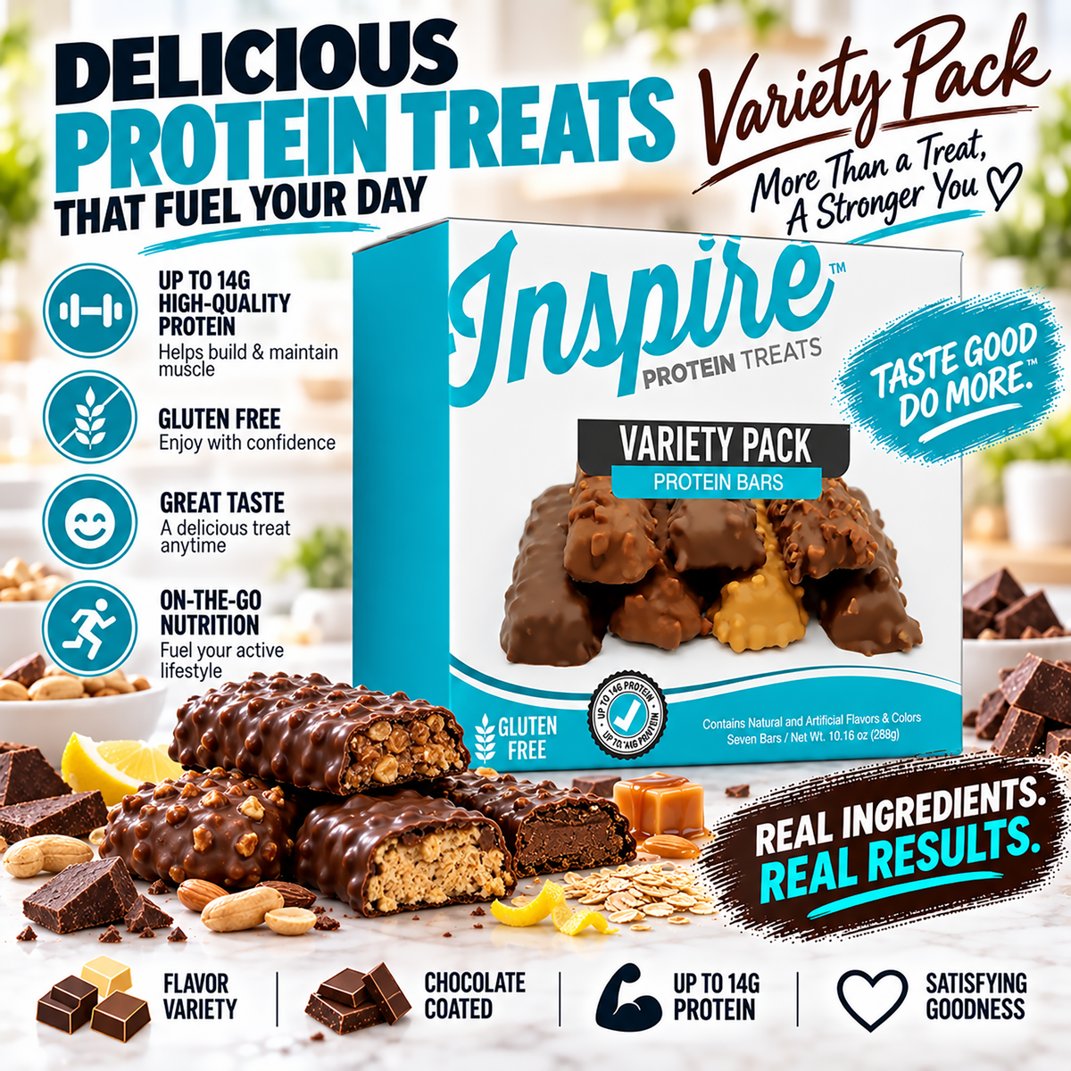 Inspire High Protein Bars - Variety Pack