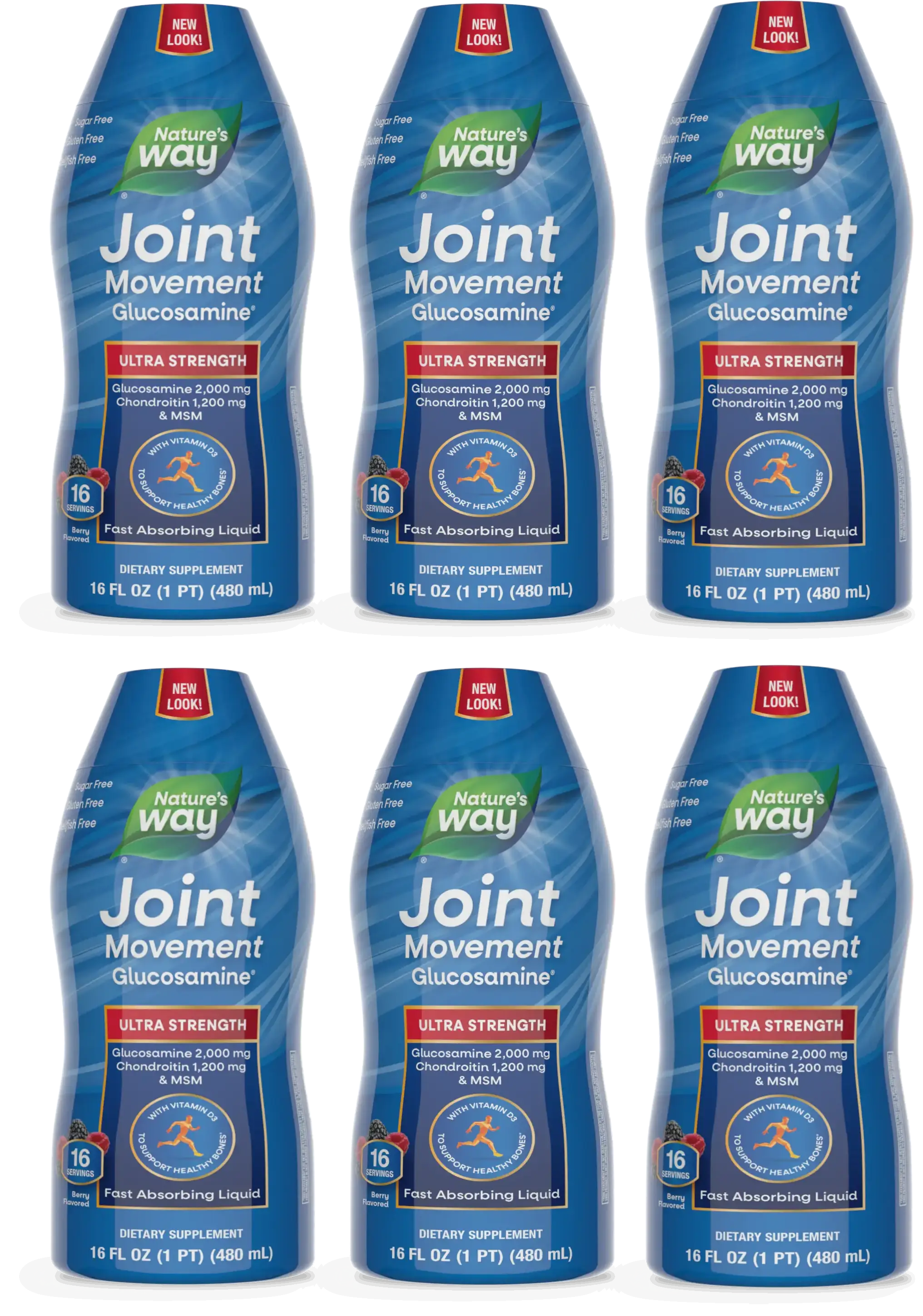Joint Movement Glucosamine and Chondroitin Liquid by Natures Way - Berry Flavor