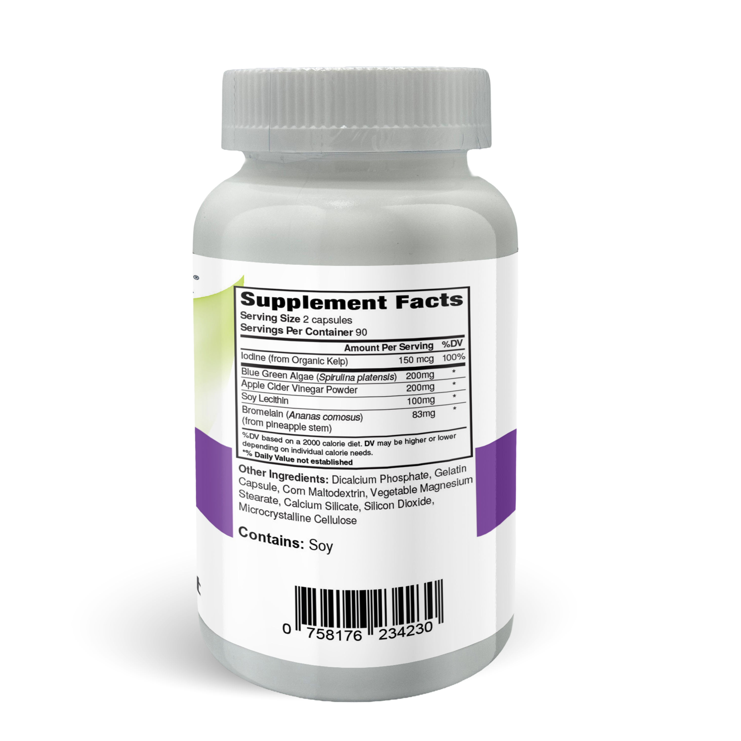A bottle of BariatricPal KLB-5 with Apple Cider Vinegar featuring Supplement Facts label.