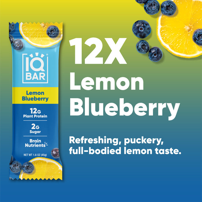 IQBar Vegan and Keto Protein Bars - Lemon Blueberry - High-quality Protein Bars by IQBar at BariatricPal Store