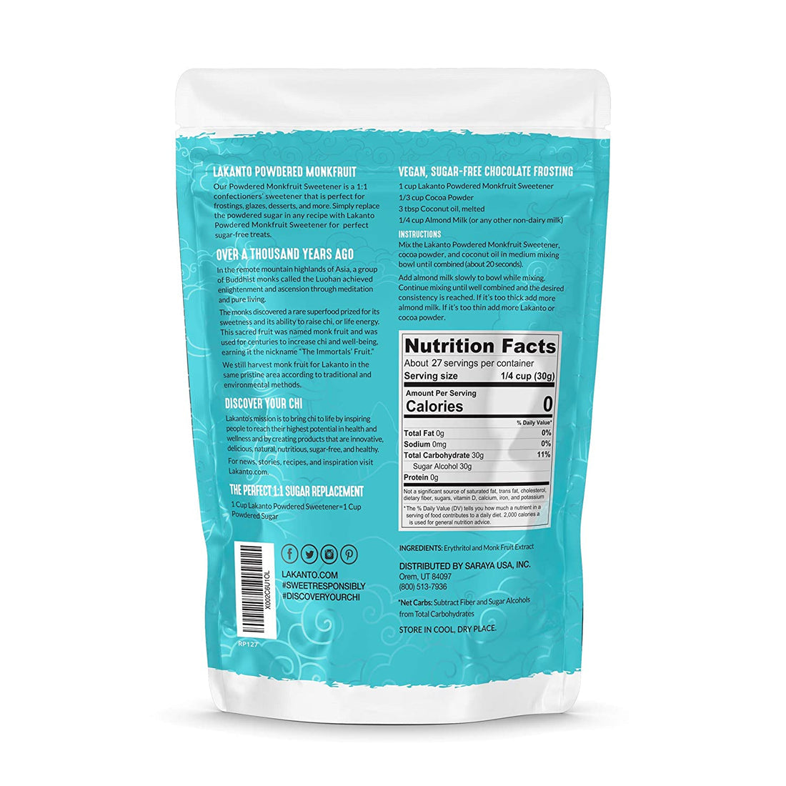 Lakanto Powdered Monkfruit Sweetener 1 lb. - High-quality Sweeteners by Lakanto at BariatricPal Store