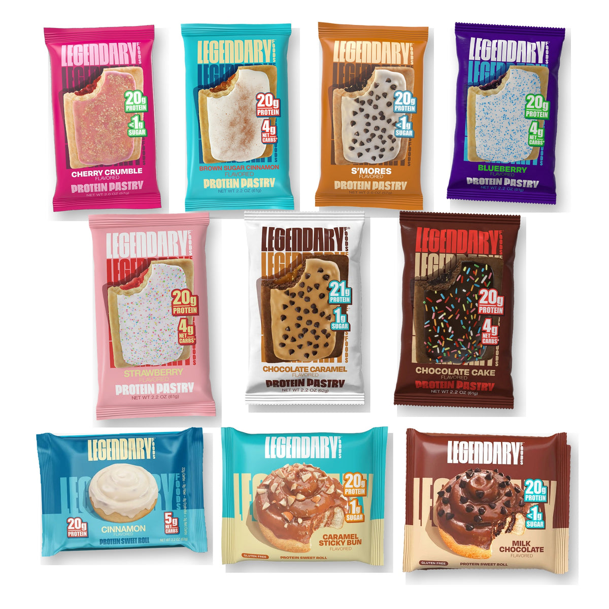 Lot de barres Jumbo assorties Legendary Foods