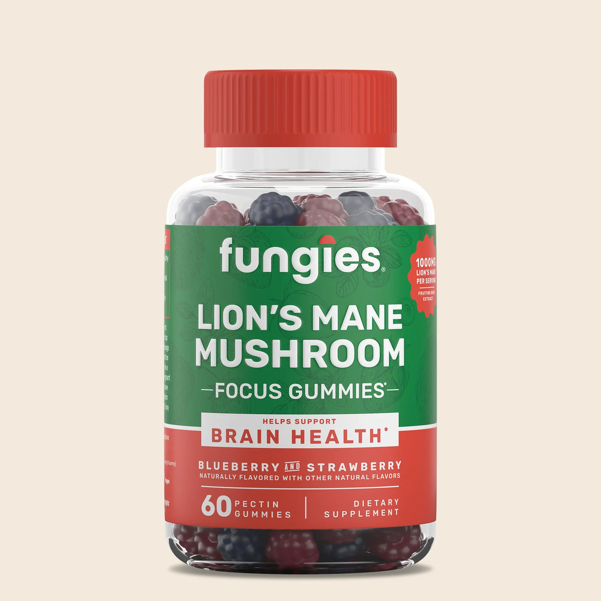 Fungies Lion's Mane Mushroom Gummies, 60 gummies