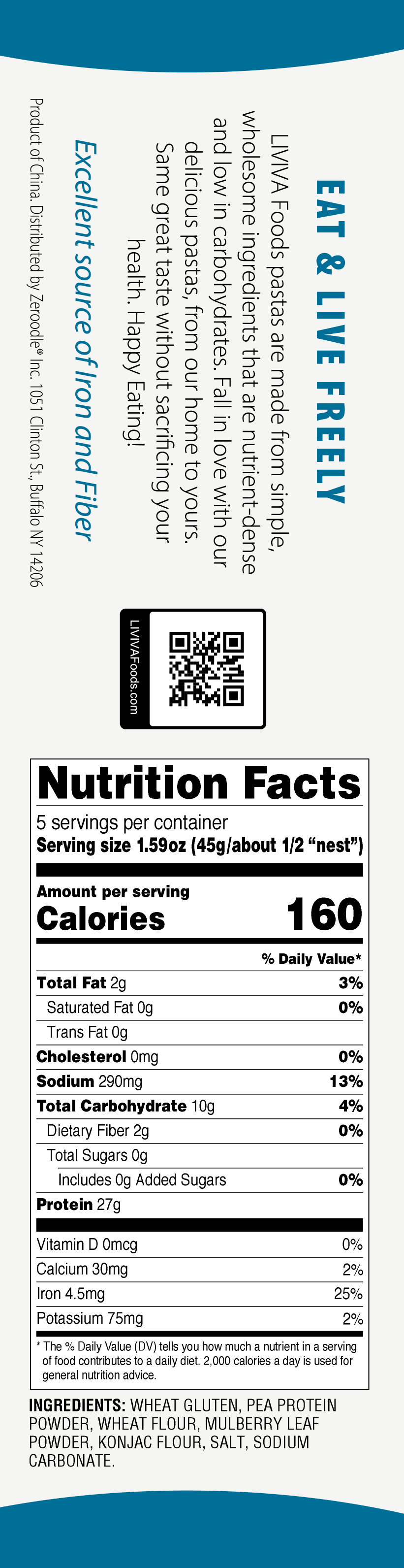 Liviva Low Carb + High Protein Pasta 225g (8oz)