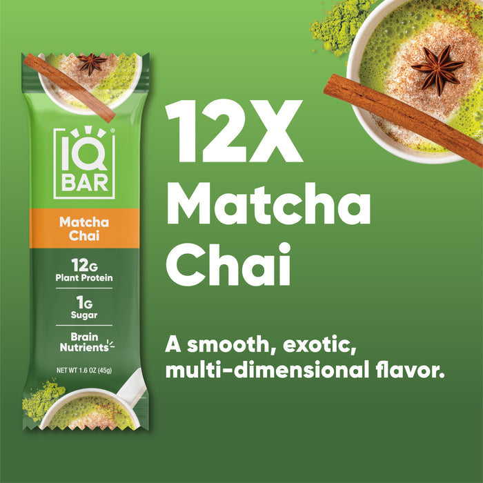 IQBar Vegan and Keto Protein Bars - Matcha Chai - High-quality Protein Bars by IQBar at BariatricPal Store