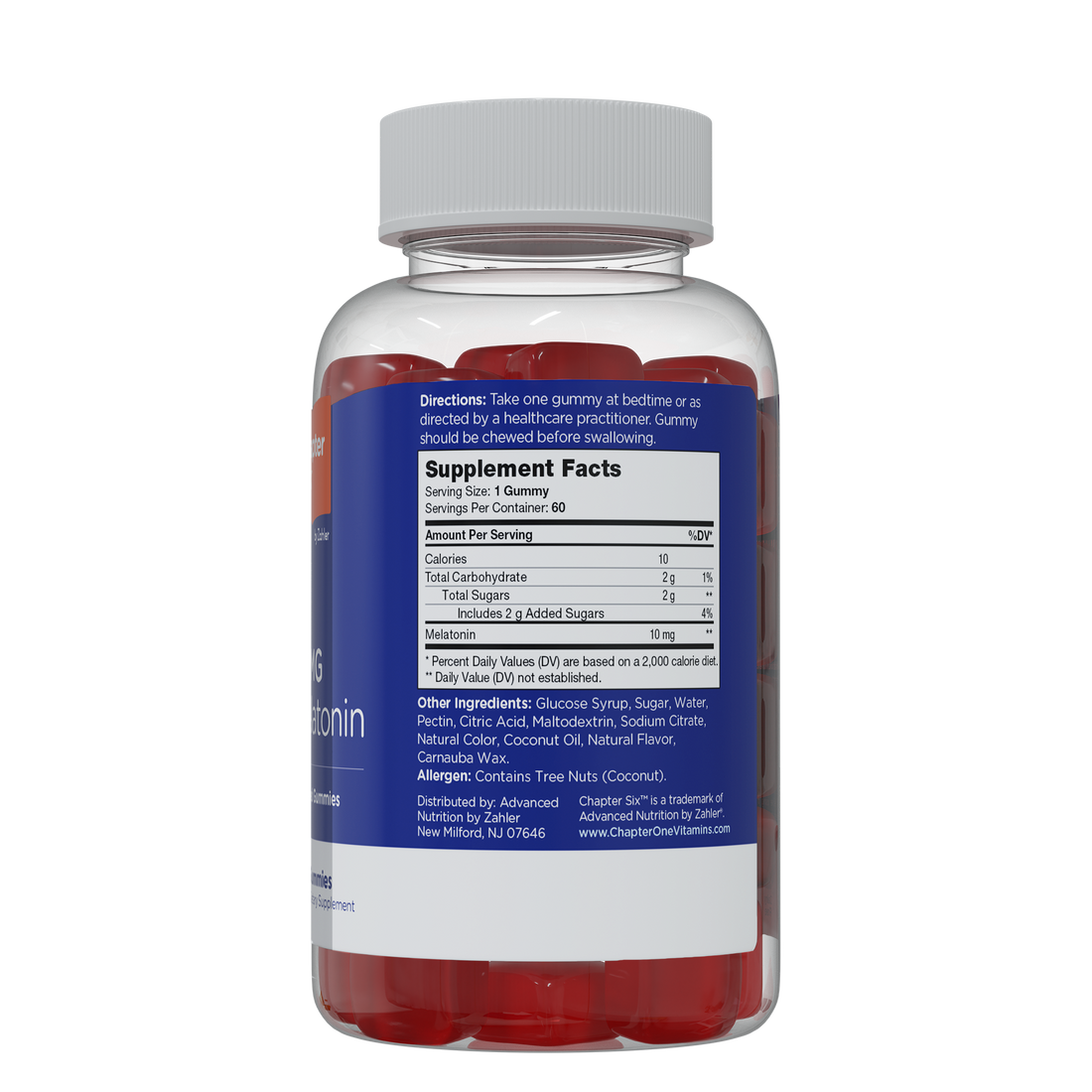 Chapter Six Melatonin Kosher Gummies 10mg by Zahler - High-quality Melatonin by Zahler at BariatricPal Store