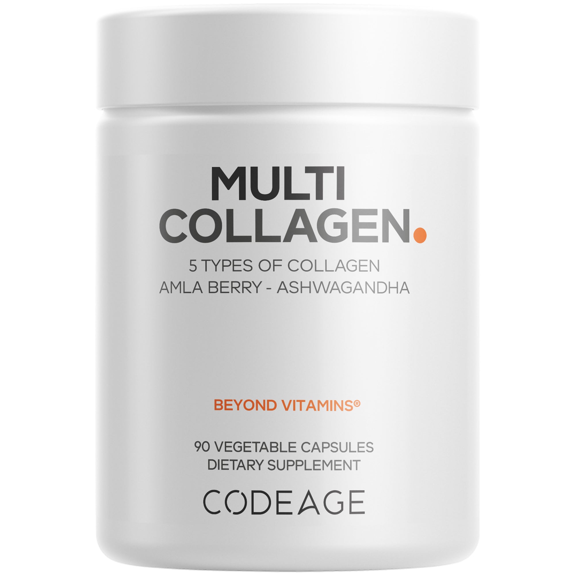 Multi Collagen Peptides Capsules Hydrolyzed Collagen Protein with Bone Broth & Vitamin C by Codeage, 90 Capsules