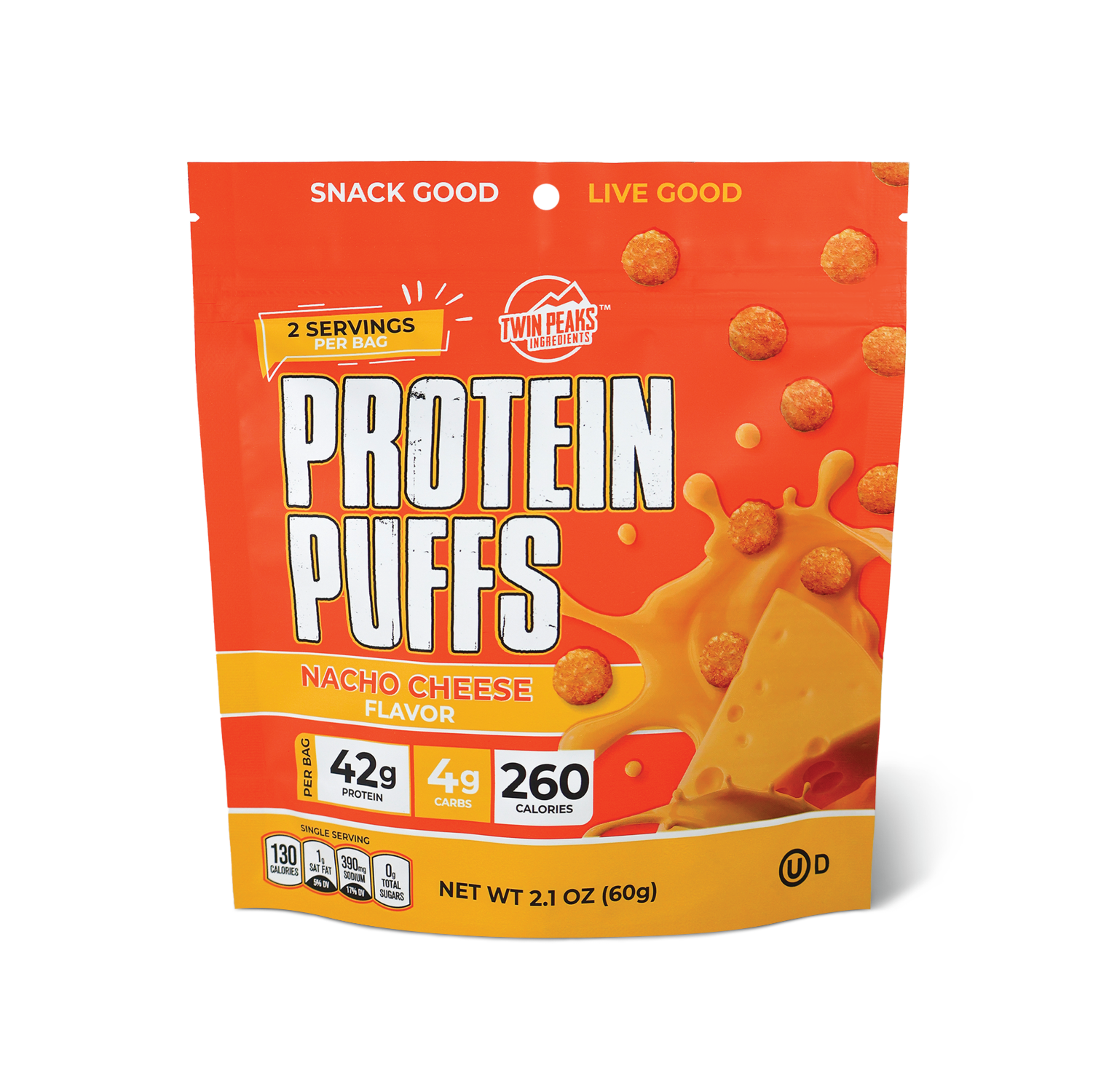 Twin Peaks Ingredients Protein Puffs - Nacho Cheese
