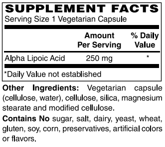 Alpha Lipoic Acid 250mg Capsule by Netrition - High-quality Antioxidants by Netrition at BariatricPal Store