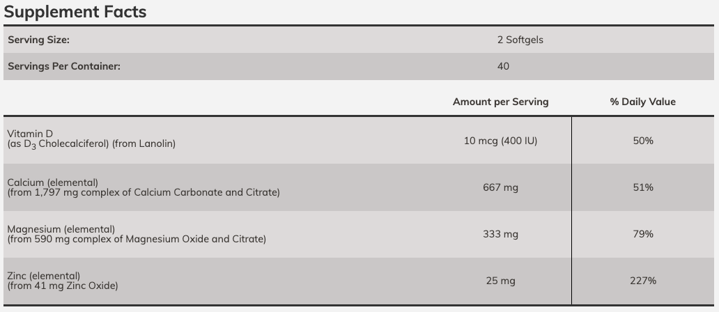NOW Calcium & Magnesium with Vit D and Zinc - High-quality Bone Health by NOW at BariatricPal Store