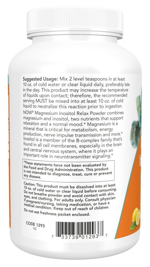 NOW Magnesium Inositol Relax Powder - 16 oz. - High-quality Magnesium by NOW at BariatricPal Store