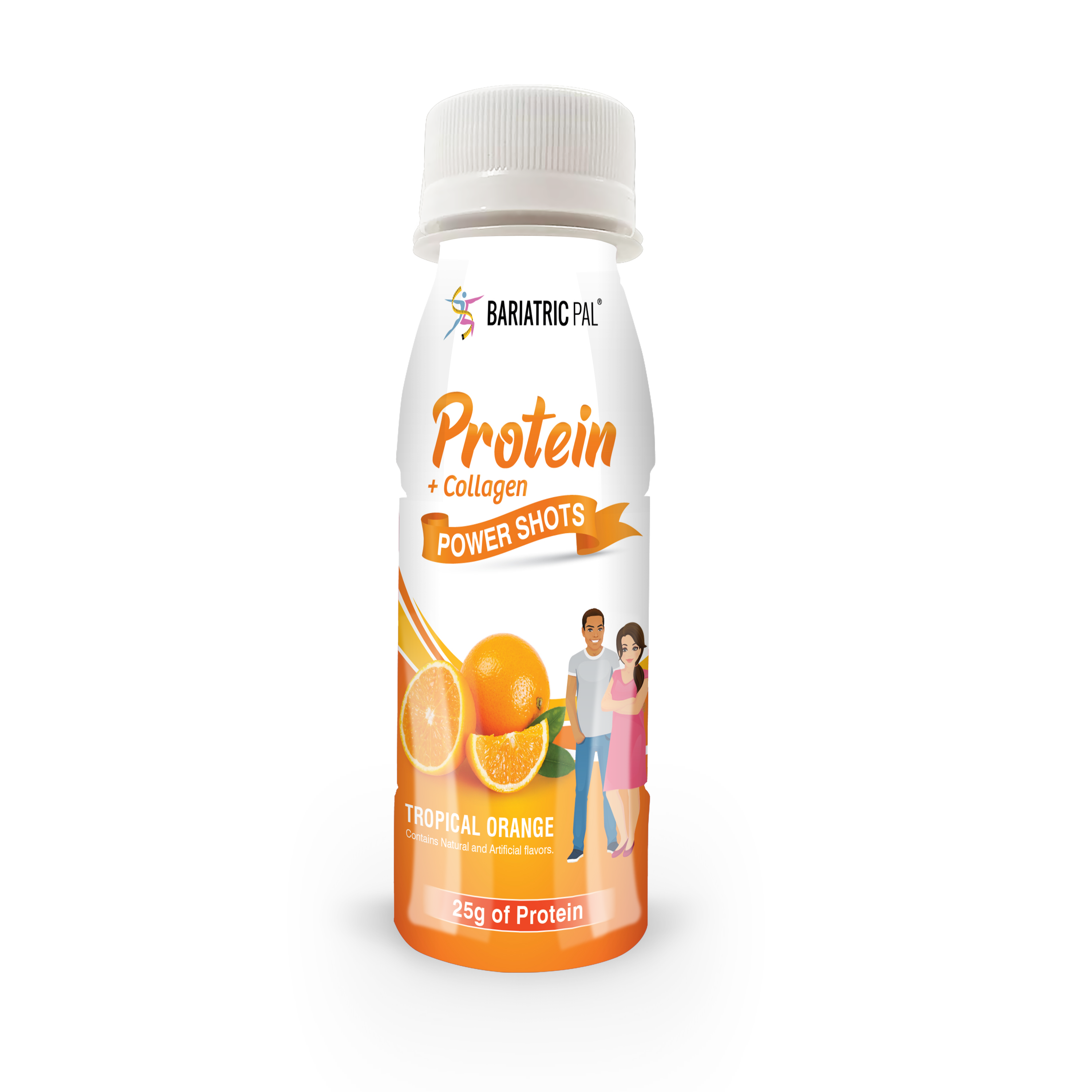 BariatricPal 25g Whey & Collagen Complete Protein Power Shots - Tropical Orange
