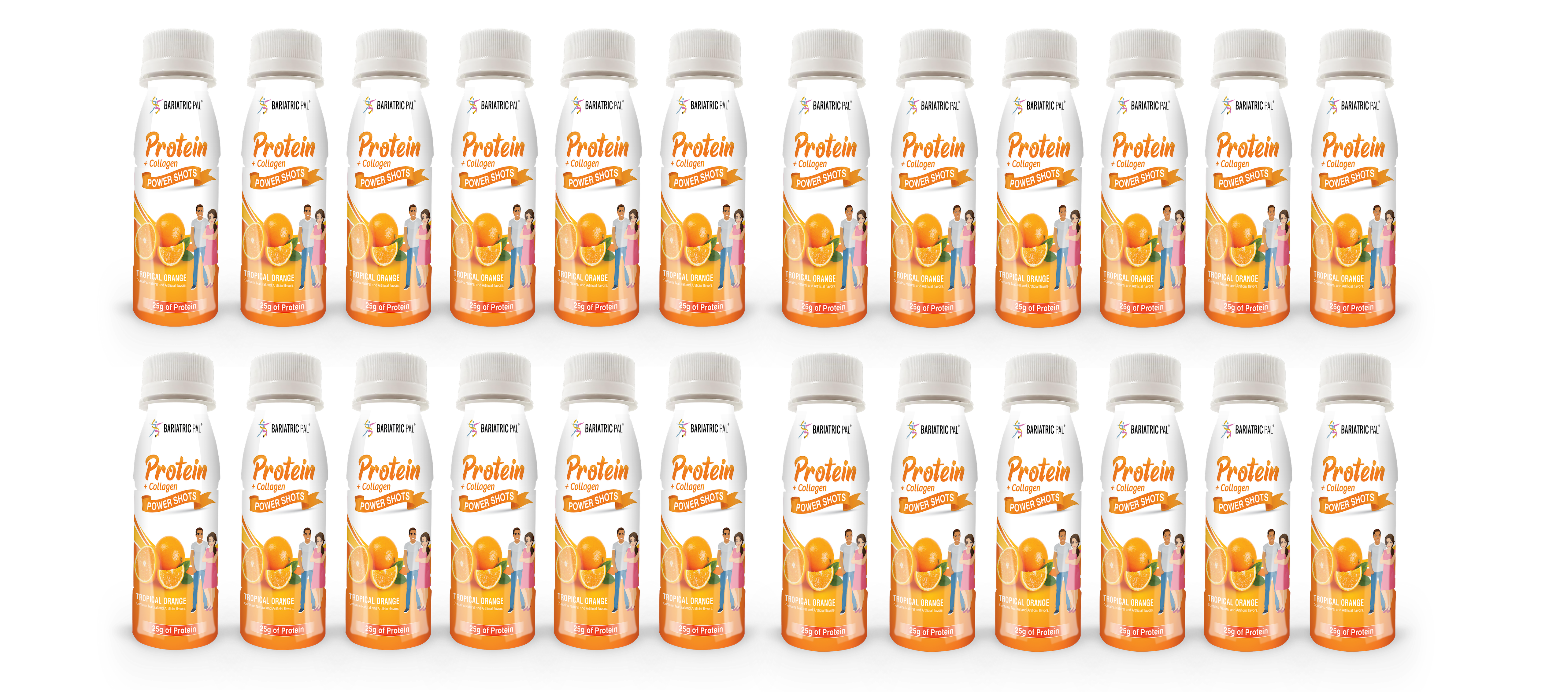 BariatricPal 25g Whey & Collagen Complete Protein Power Shots - Tropical Orange