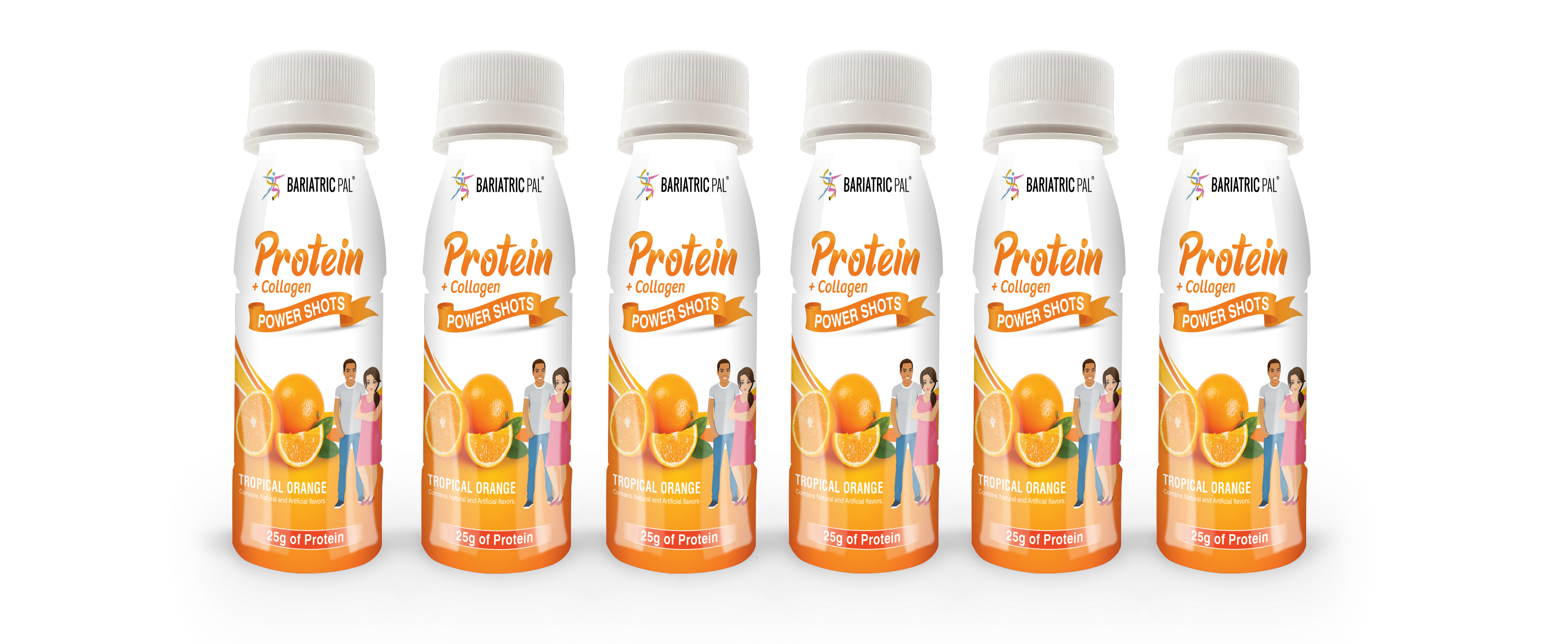 BariatricPal 25g Whey & Collagen Complete Protein Power Shots - Tropical Orange