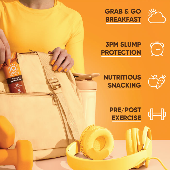 IQBar Vegan and Keto Protein Bars - Peanut Butter Chip - High-quality Protein Bars by IQBar at BariatricPal Store