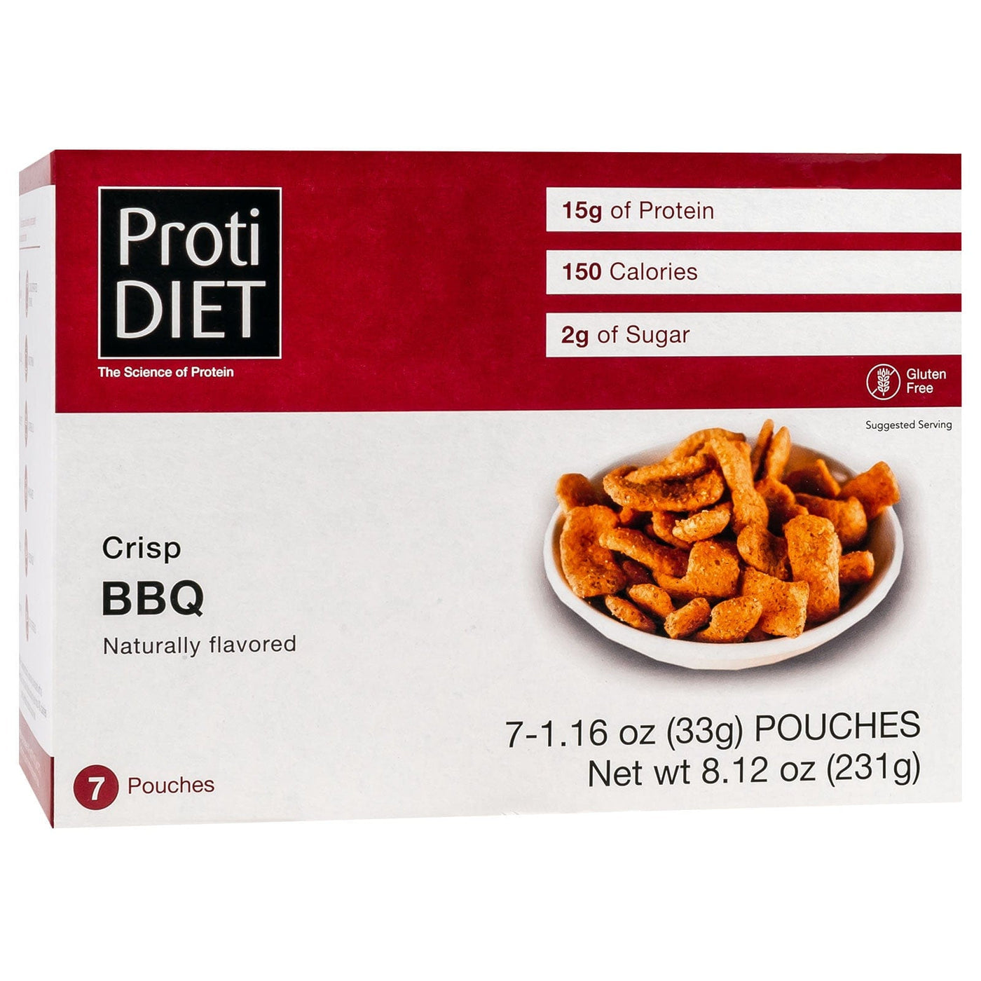 Proti Diet Protein Crisps, BBQ, 7 Pouches
