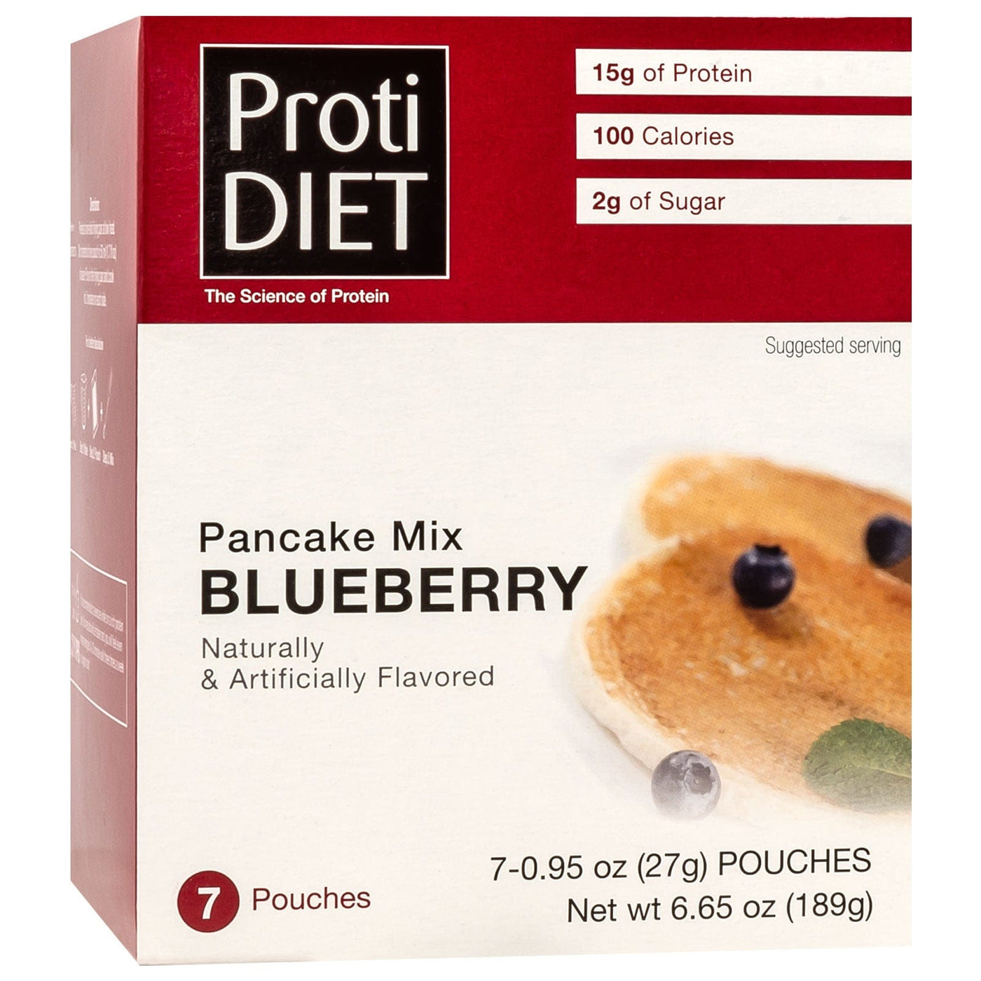 Proti Diet Protein Pancake Mix, Blueberry, 7 Pouches