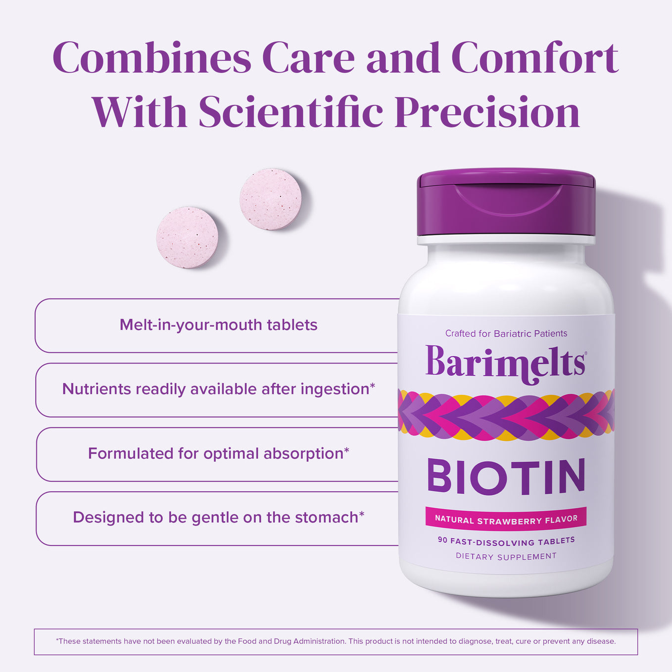 BariMelts Biotin (5,000 mcg) 90 Fast-Dissolving Tablets - Natural Strawberry Flavor