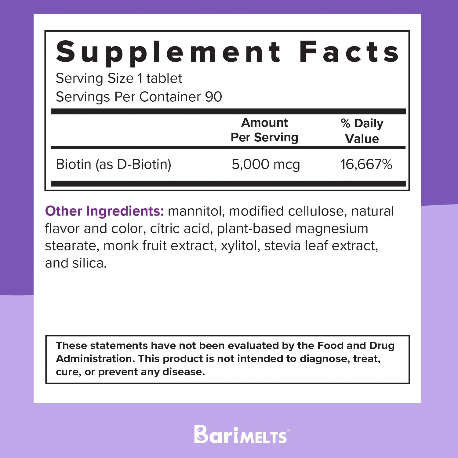 BariMelts Biotin 5,000 mcg - High-quality Biotin by BariMelts at BariatricPal Store