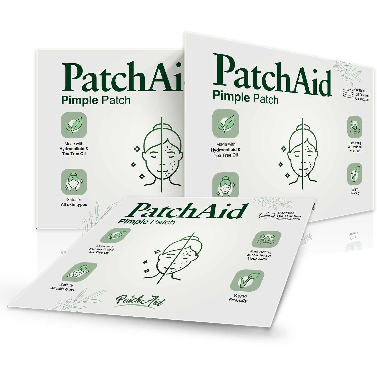 Pimple Patch Multi-Size Pack – 105 Hydrocolloid Patches in 5 Sizes with Tea Tree Oil