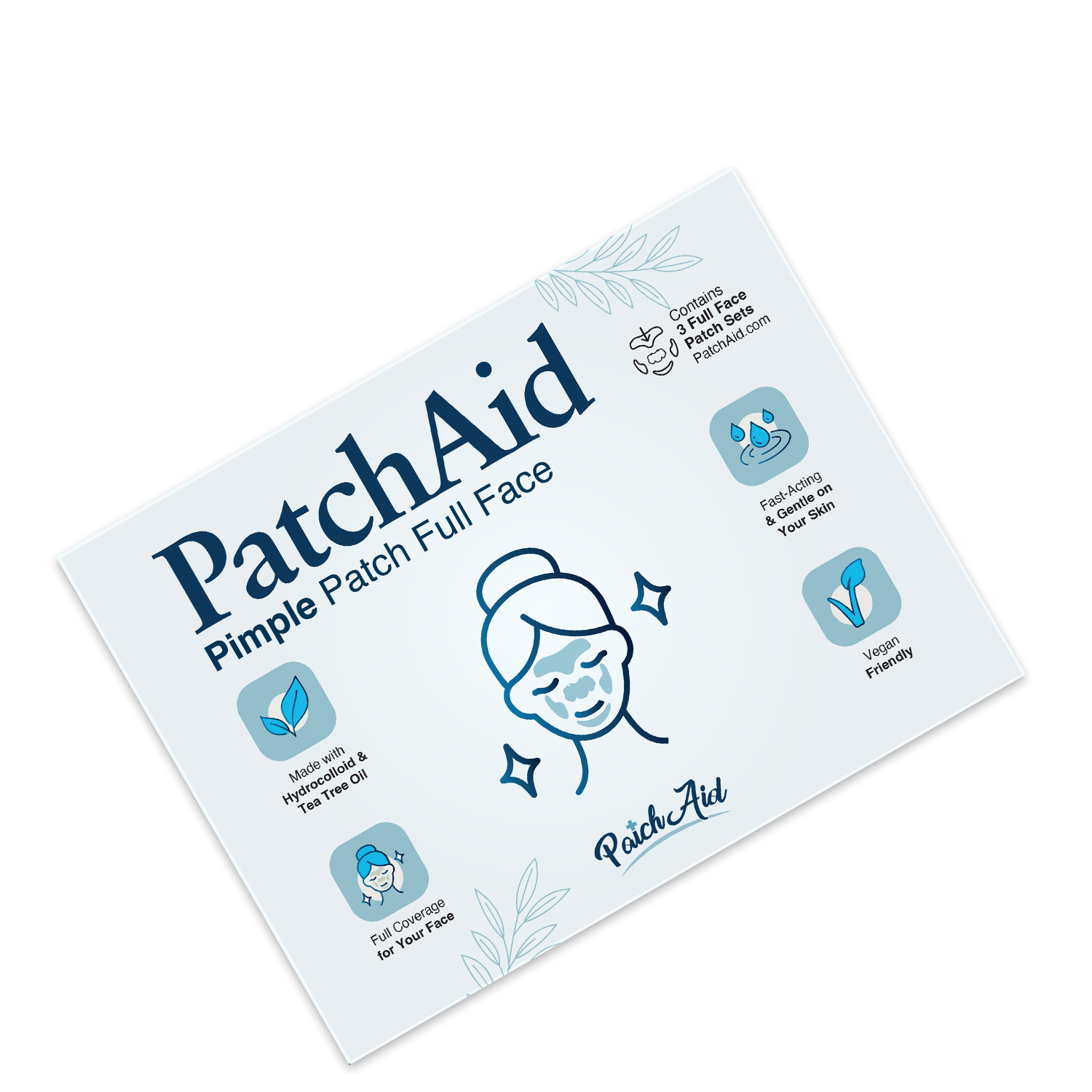 Pimple Patch Full Face – 15 Hydrocolloid Patches for Chin, Cheeks, Nose and Forehead