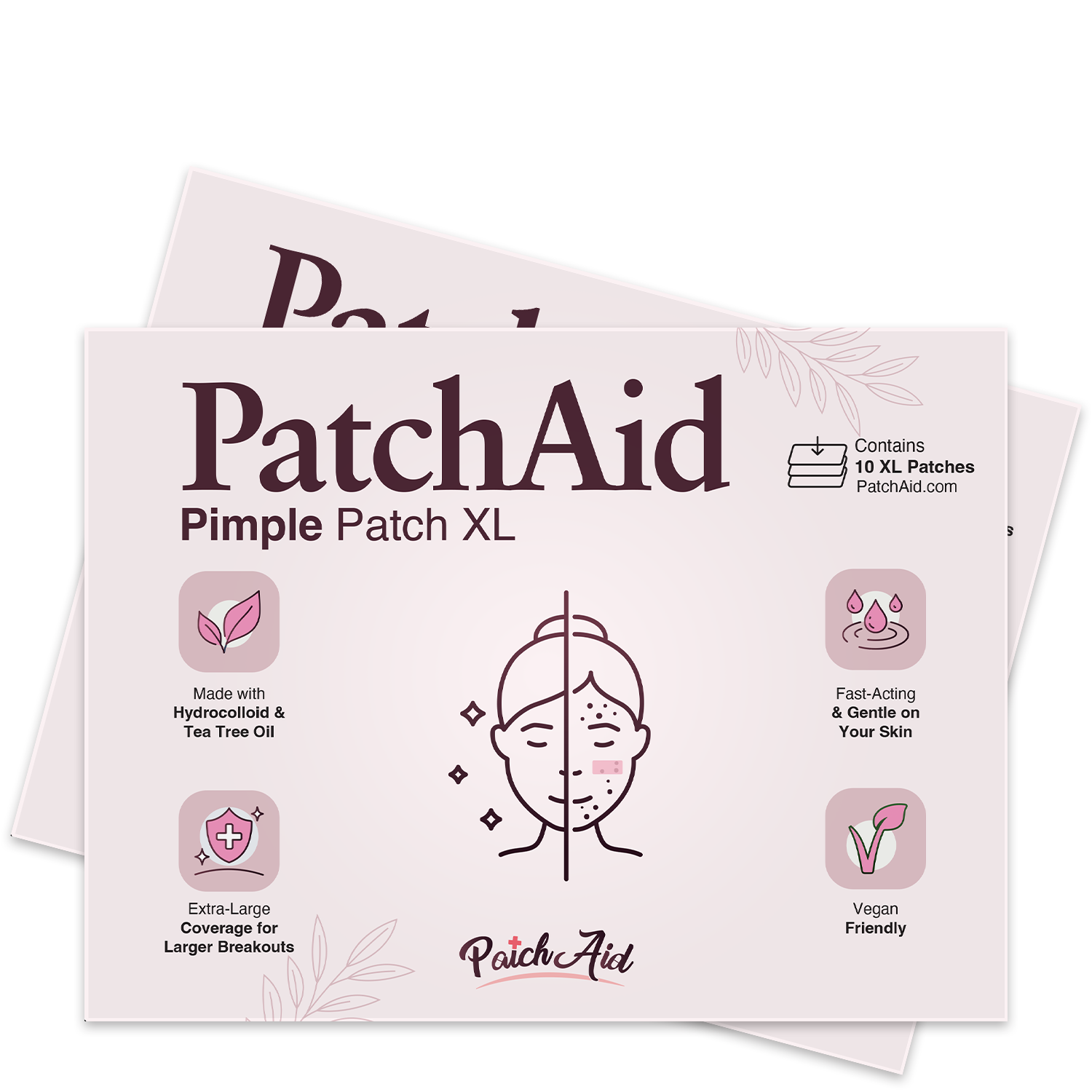 Pimple Patch XL – 10 Extra-Large Hydrocolloid Patches for Face and Body