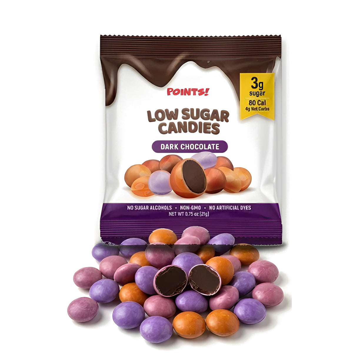 POINTS! Chocolate Candies by Hummii Snacks, Dark Chocolate / Single Serving (0.75oz)