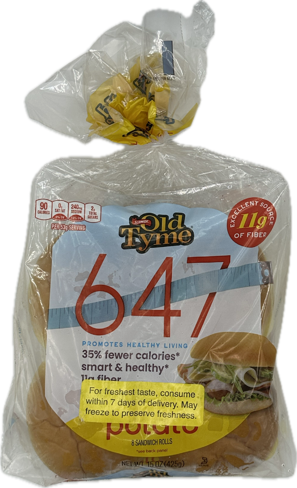 Schmidt / Old Tyme 647 Potato Sandwich Roll, 8 rolls