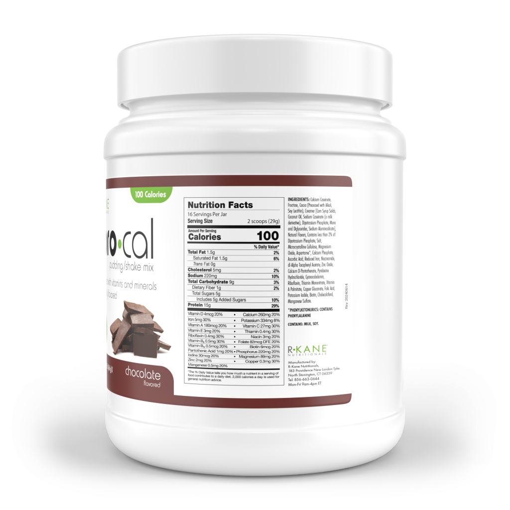 R-Kane Nutritionals Pro-Cal High Protein Pudding/Shake Mix, Chocolate 16.4oz (464g)