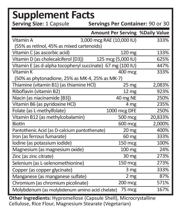 ProCare Health DS/SADI Core Multivitamin Capsule - with 60mg Iron