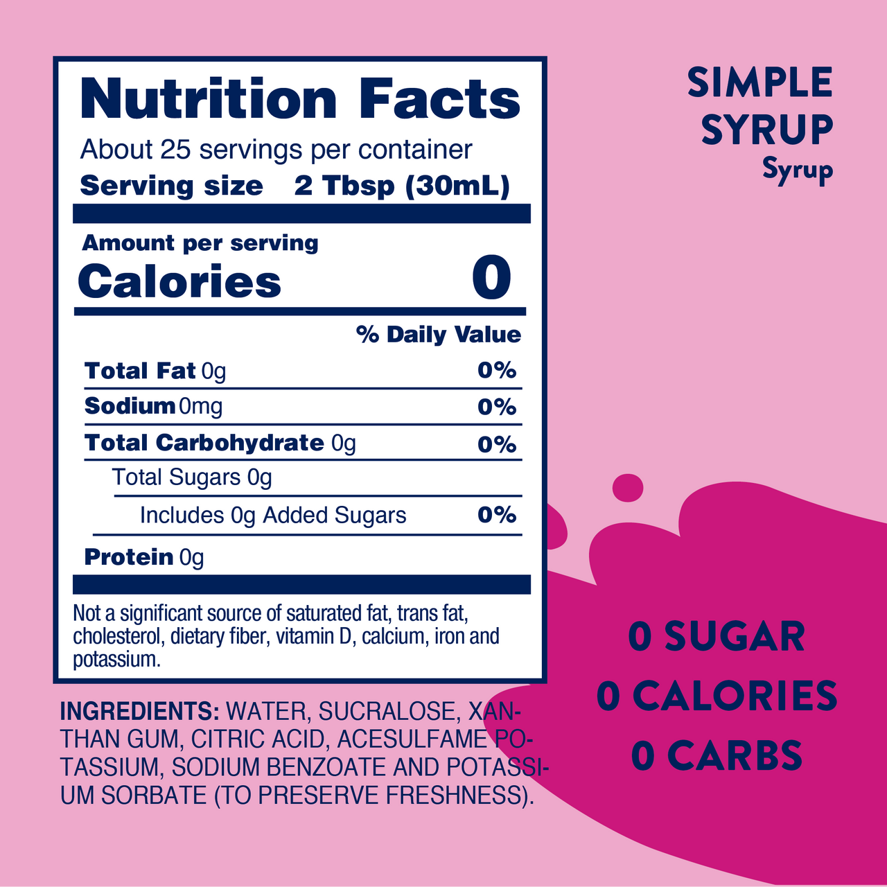 Jordan's Skinny Mixes Simple Syrup, 375ml