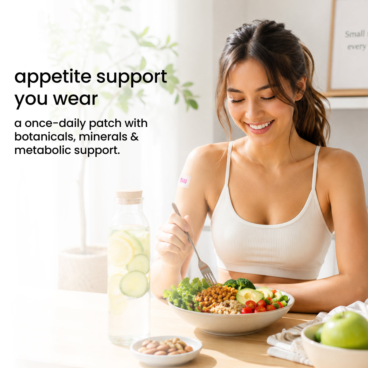 Slim Trim Appetite Suppressant Patches with lotus leaf, fucoxanthin, green tea, berberine and chromium picolinate.