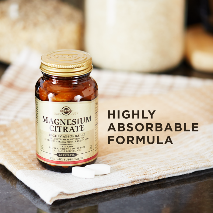 Solgar® Magnesium Citrate - 60 tablets - High-quality Magnesium by Solgar at BariatricPal Store