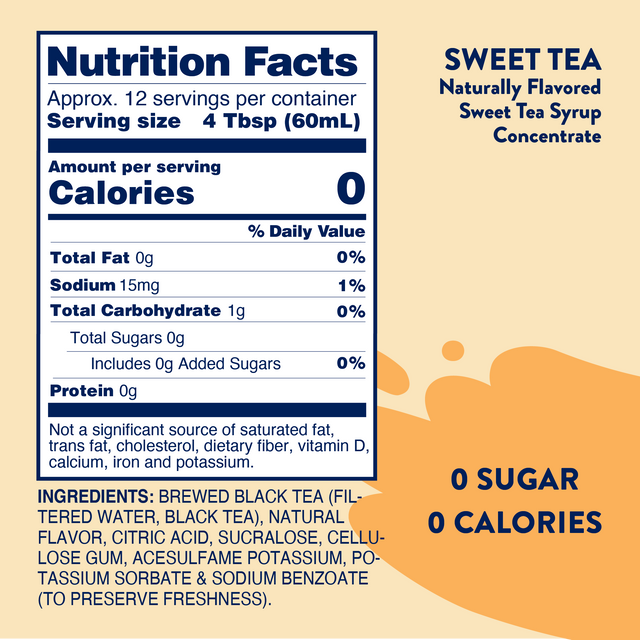 Jordan's Skinny Mixes Sugar Free Sweet Tea Syrup Concentrate