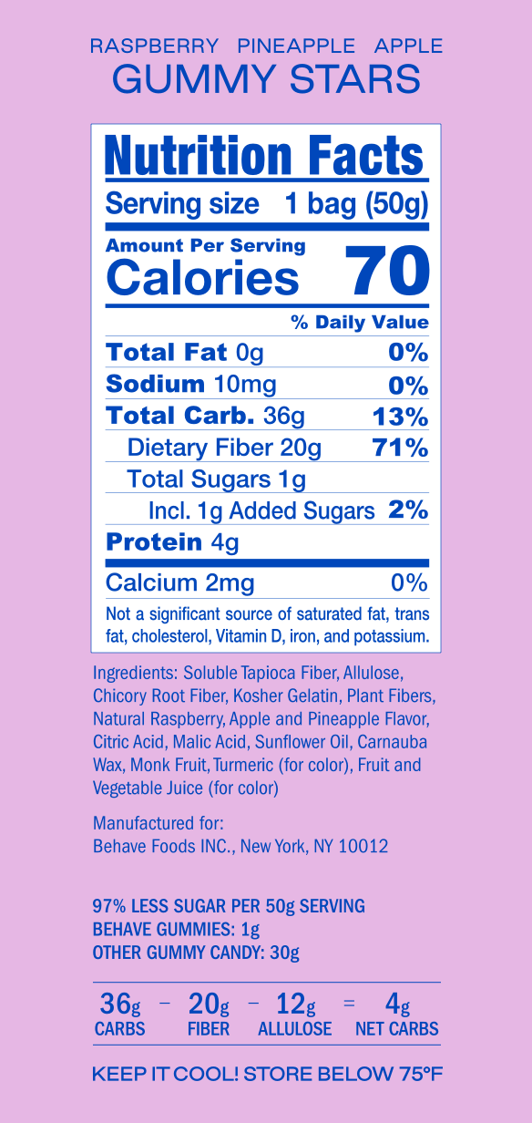 #Flavor_Raspberry Apple Pineapple Gummy Stars #Size_One Bag