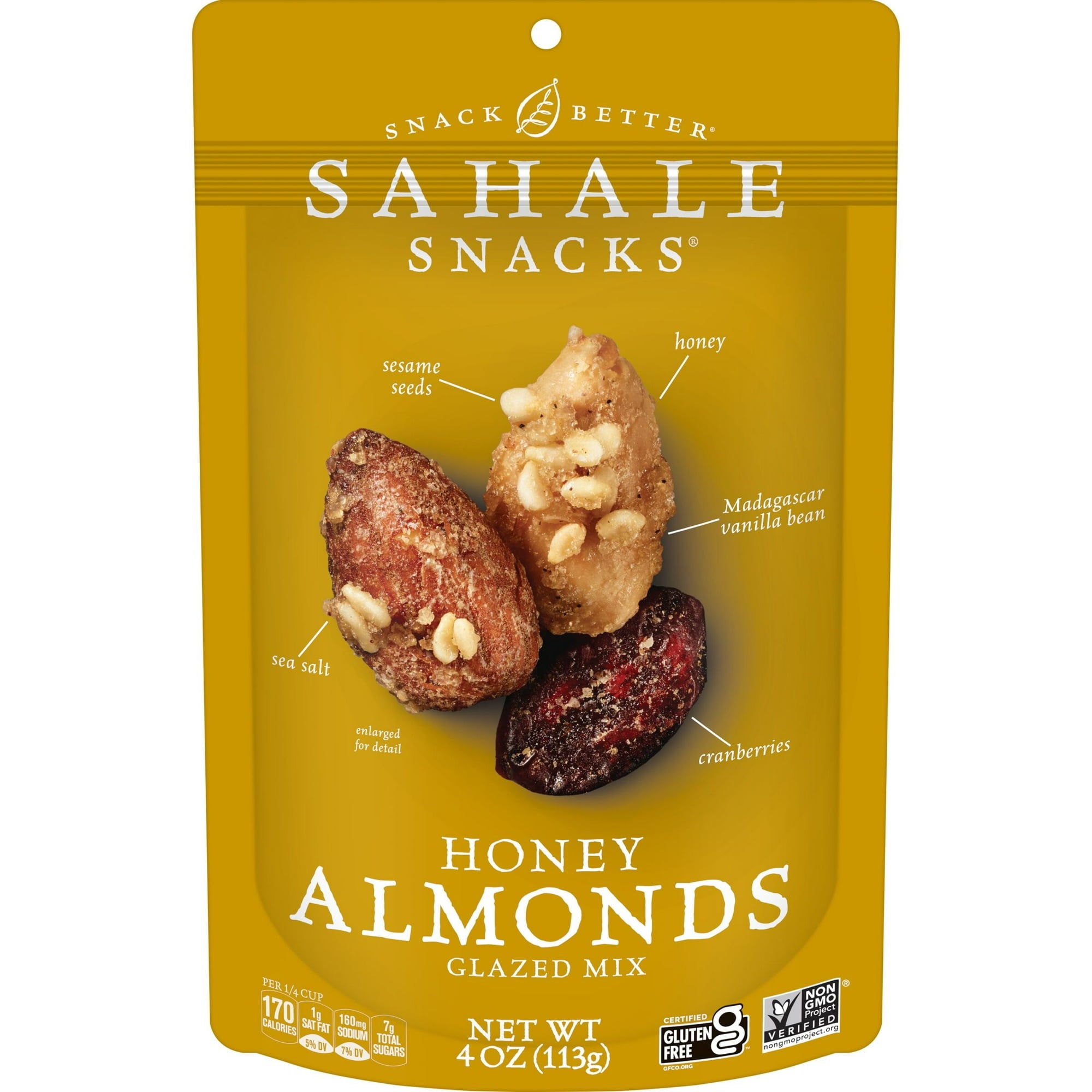 Sahale Snacks Honey Almonds Glazed Mix 4oz Bag - High-quality Nuts, Seeds and Fruits by Sahale Snacks at BariatricPal Store