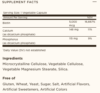 Solgar® Biotin 5000mcg Vegetable Capsules