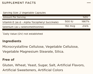 Solgar® Dry Vitamin E with Yeast-Free Selenium Vegetable Capsules