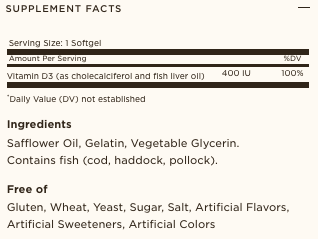 Solgar® Vitamin D3 (Cholecalciferol) 10mcg (400 iu) Softgels