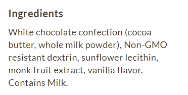 ChocZero No Sugar Added White Chocolate Baking Chips 20 oz - High-quality Baking Products by ChocZero at BariatricPal Store